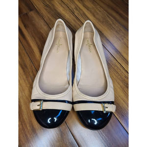 Cole Haan Nike Air Reesa round toe ballet flats - cream / black - 7 B